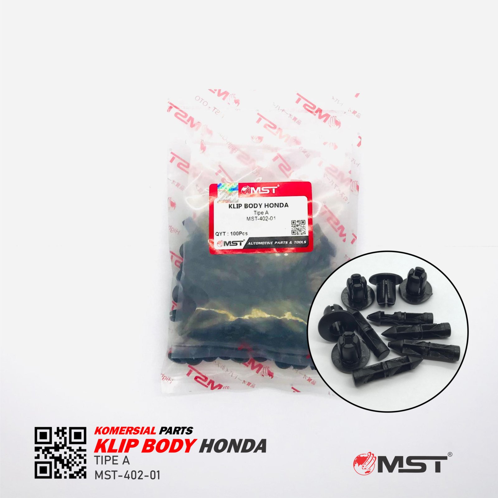 KLIP BODY HONDA TIPE A (6MM) ||  || 1 PAK ISI 100PC