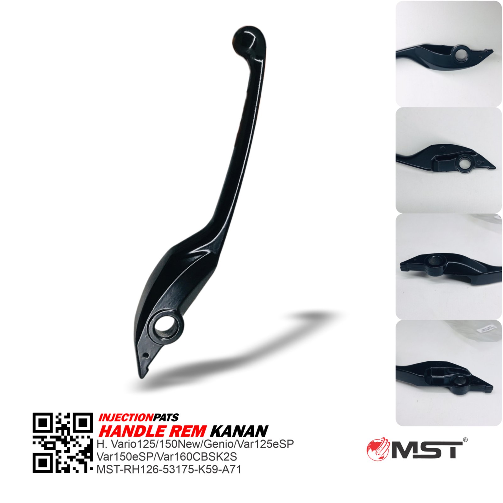 HANDLE REM KANAN (BLACK) - H.VARIO 125 / 150 NEW / GENIO / VARIO 125 ESP / VARIO 150 ESP / VARIO 160CBS K2S