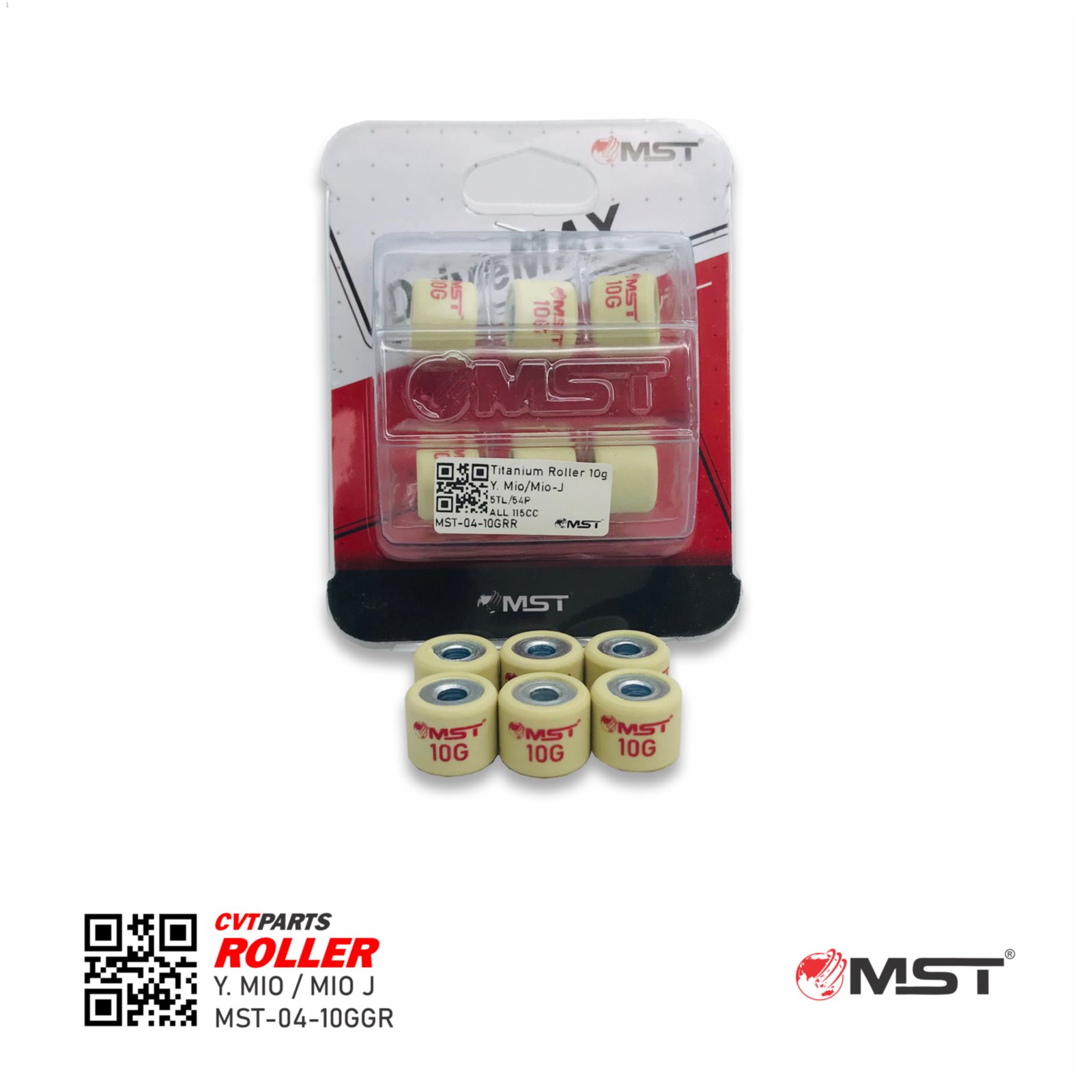 ROLLER SET YAMAHA MIO/MIO J/X RIDE (5TL/54P/ALL 115CC) 10GR