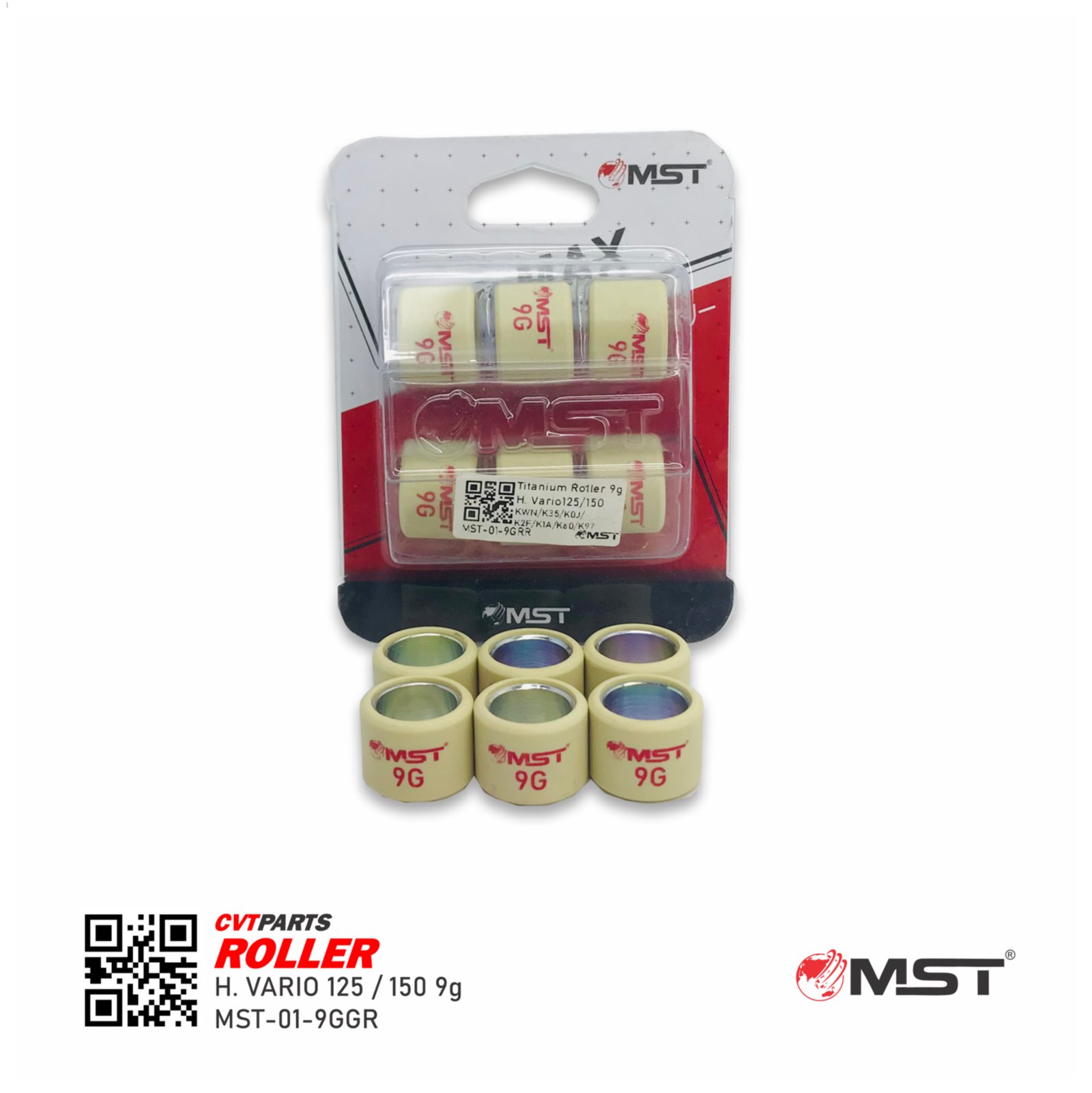 ROLLER SET HONDA VARIO 125/150 (KWN/K35/K0J/K2F/K1A/K60/K97) 9GR