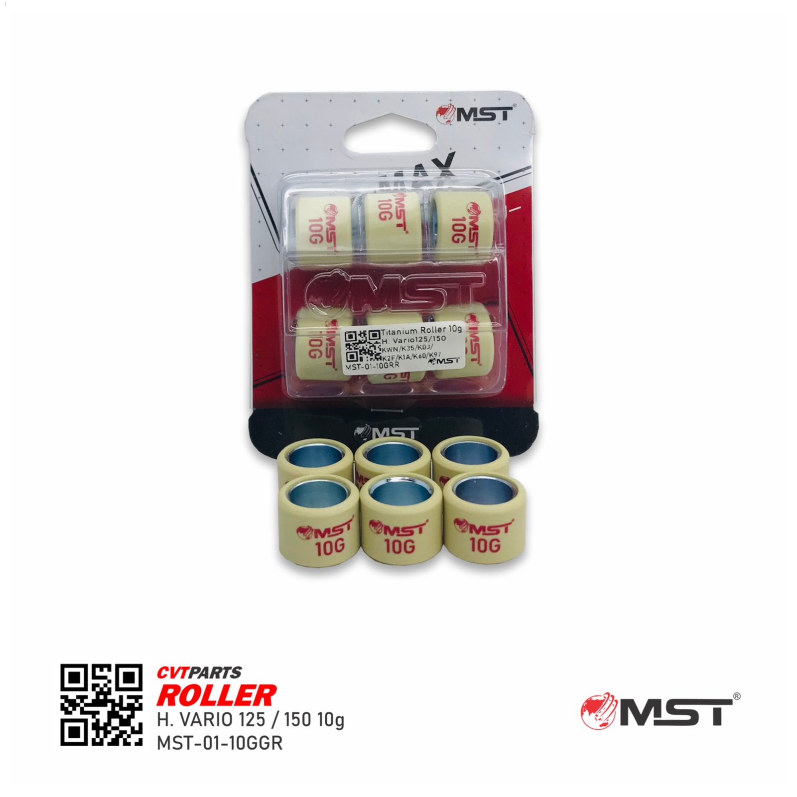 ROLLER SET HONDA VARIO 125/150 (KWN/K35/K0J/K2F/K1A/K60/K97) 10GR