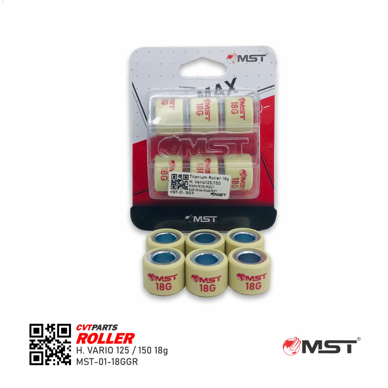 ROLLER SET HONDA VARIO 125/150 (KWN/K35/K0J/K2F/K1A/K60/K97) 18GR