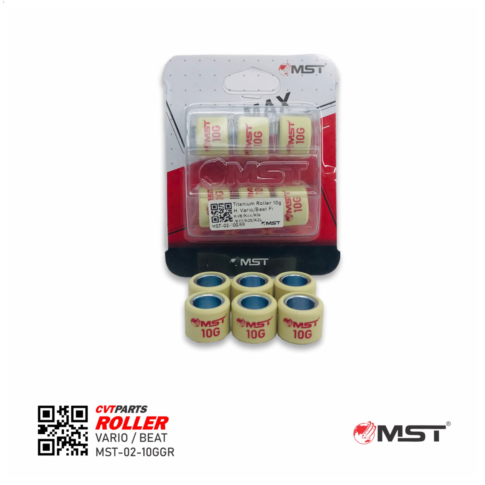 ROLLER SET HONDA VARIO/BEAT FI(KVB/K44/K16/K93/K25/KZL) 10GR