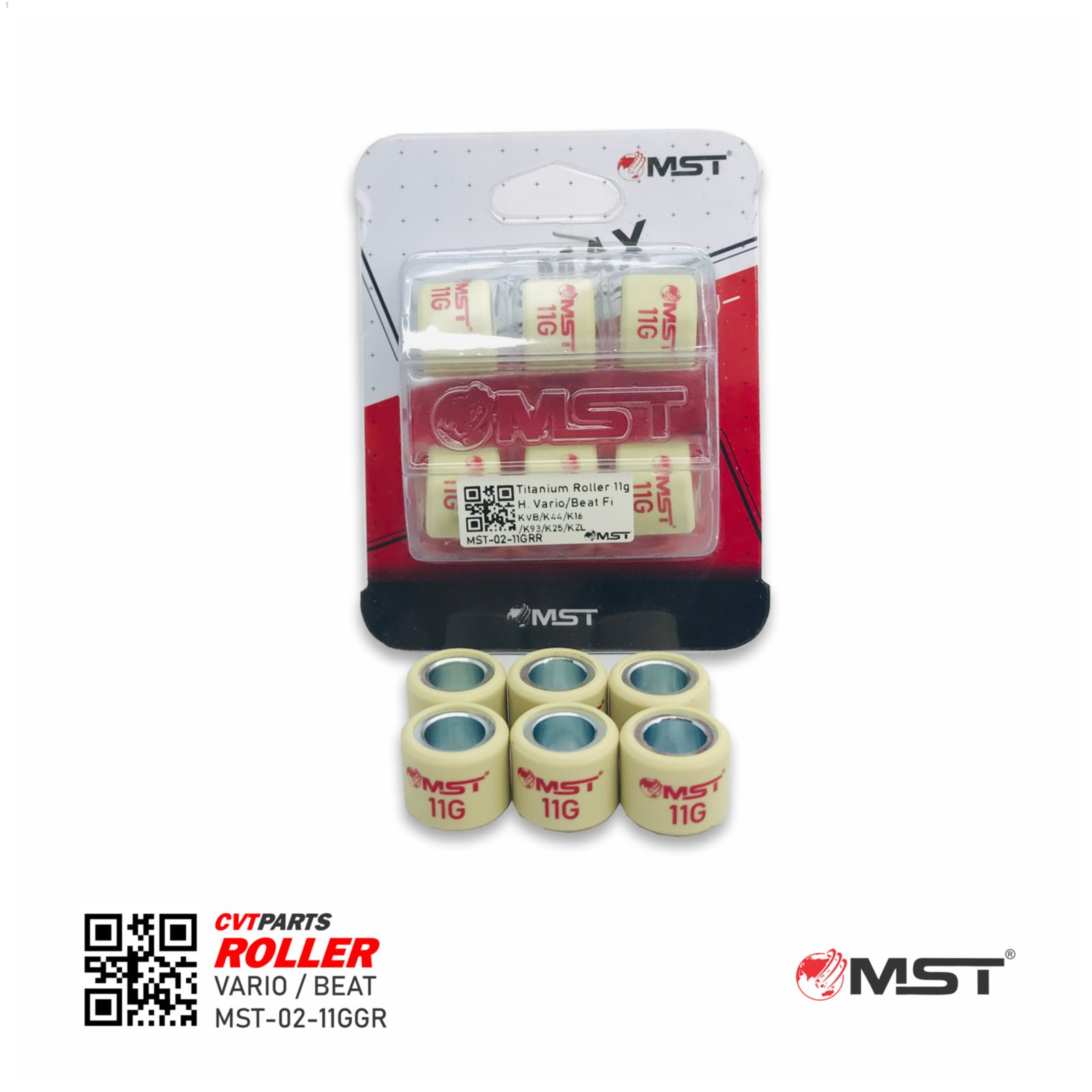 ROLLER SET HONDA VARIO/BEAT FI(KVB/K44/K16/K93/K25/KZL) 11GR