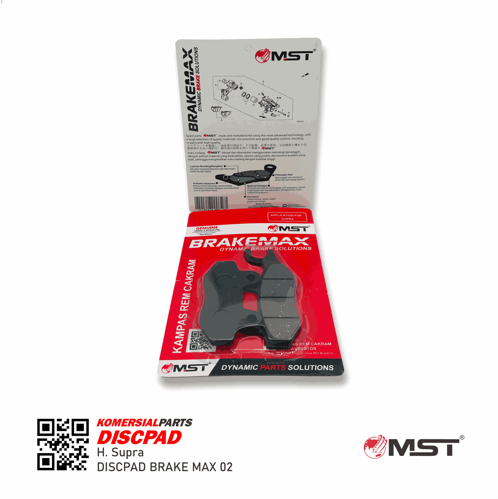 DISKPAD DEPAN  SUPRA X/ SHOGUN/KHARISMA/SUPRA X-125 PACKING PRESS