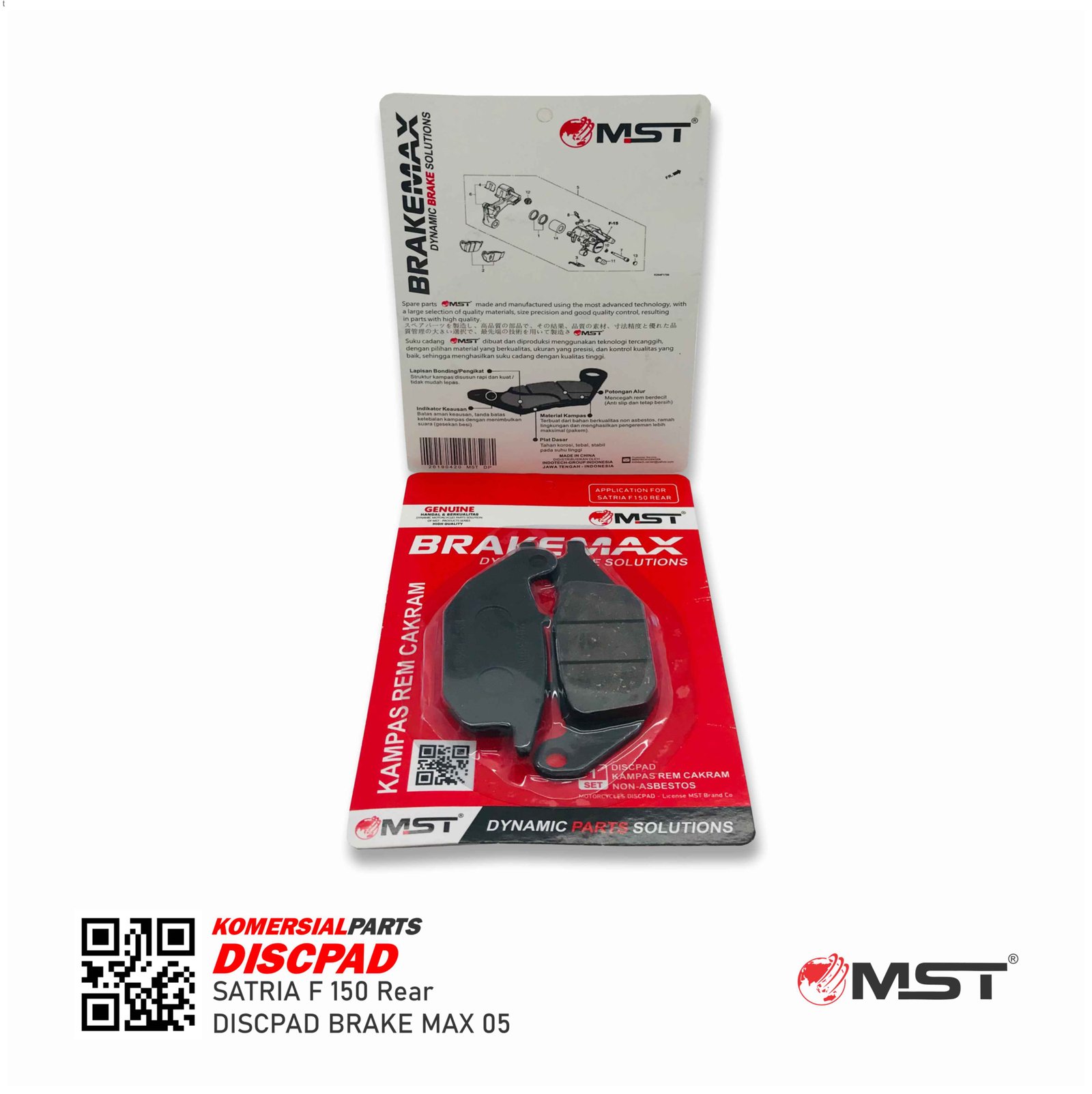 DISKPAD SATRIA FU 150 ( REAR) BELAKANG / SUPRA X-125 / JUP MX BELAKANG PACKING PRESS